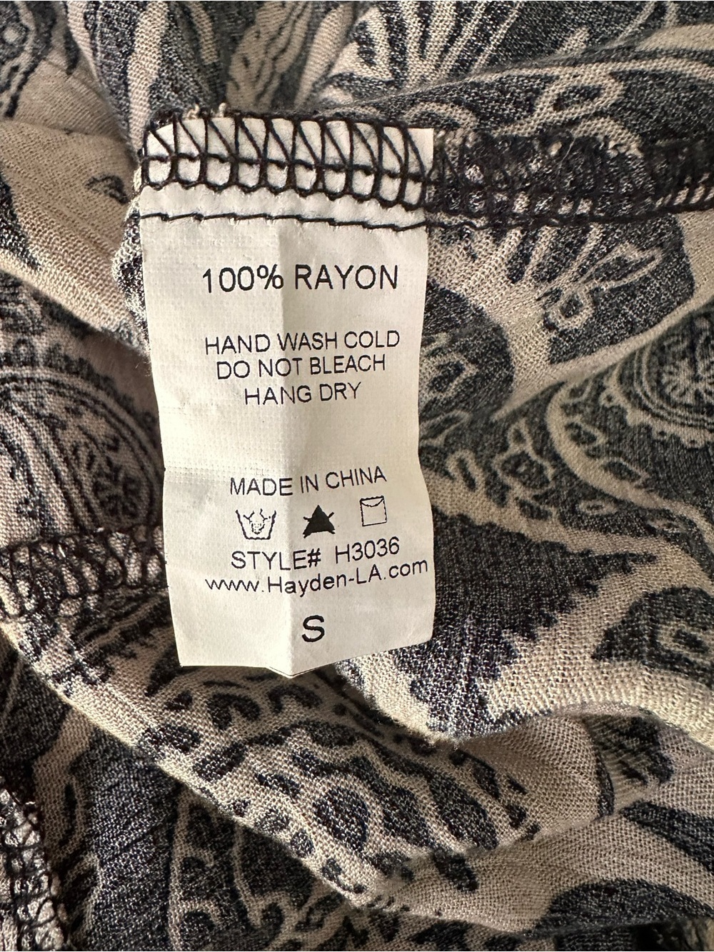 Hayden Los Angeles Boho Paisley Swing Dress Small Festival Western Rayon - Picture 6 of 6
